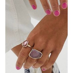 NWOT | Large gold and purple clear resin ring